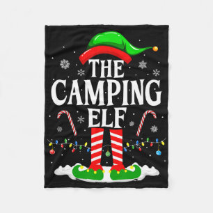 The Camping Elf Xmas Funny Matching Family Group C Fleece Blanket