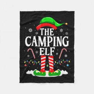 The Camping Elf Xmas Funny Matching Family Group C Fleece Blanket