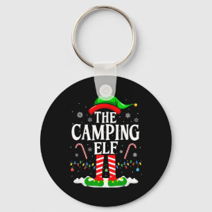 The Camping Elf Xmas Funny Matching Family Group C Keychain