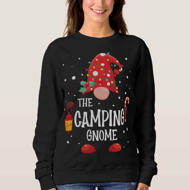 The Camping Gnome Matching Family Christmas Gnome  Sweatshirt (Front)