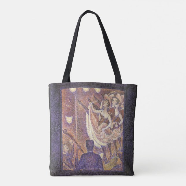 The Can Can Dance, Le Chahut by Georges Seurat Tote Bag (Back)