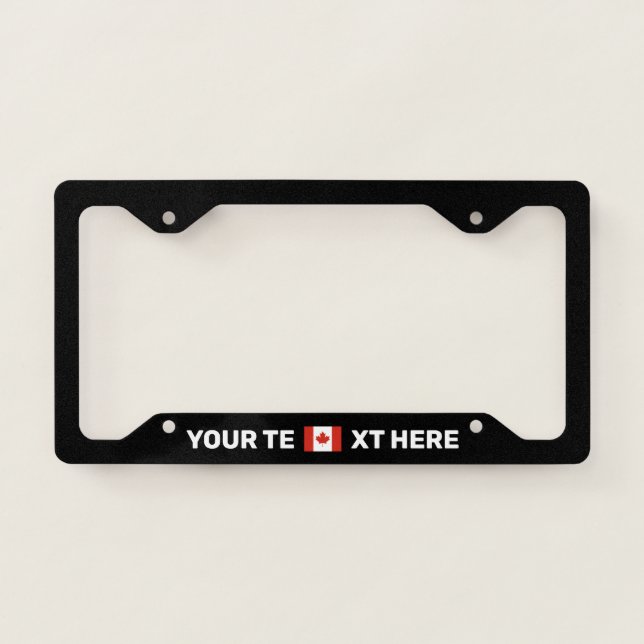 The Canada Flag Black Custom License Plate Frame (Front)