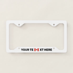 The Canada Flag White Personalized License Plate Frame
