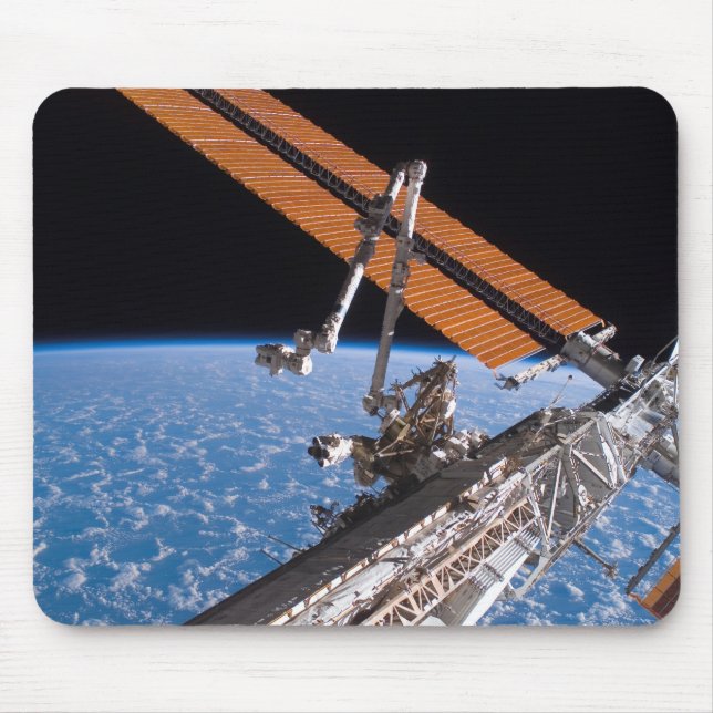 The Canadarm2 and solar array panel wings Mouse Pad (Front)