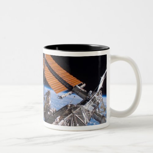 The Canadarm2 and solar array panel wings Two_Tone Coffee Mug