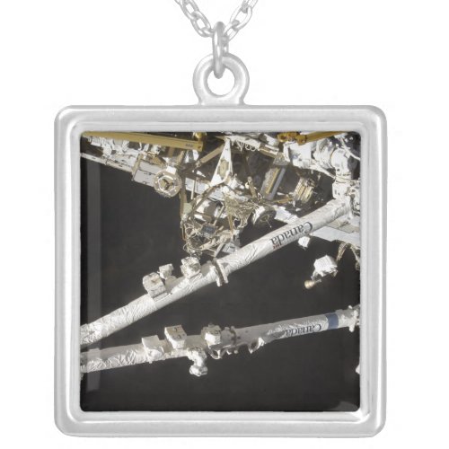 The Canadian_built space station Silver Plated Necklace