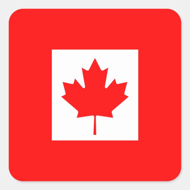 The Canadian Flag - Canada Souvenir Square Sticker (Front)
