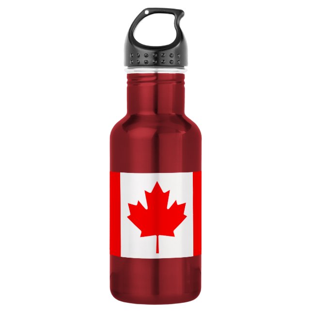The Canadian Flag - Canada Souvenir Water Bottle (Front)
