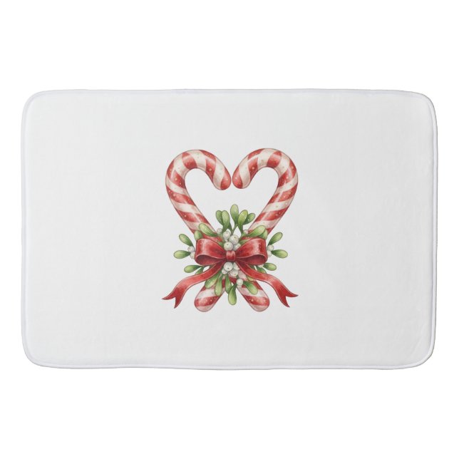 The Candy Cane Heart Bath Mat (Front)