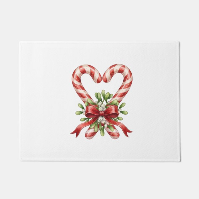 The Candy Cane Heart Doormat (Front)