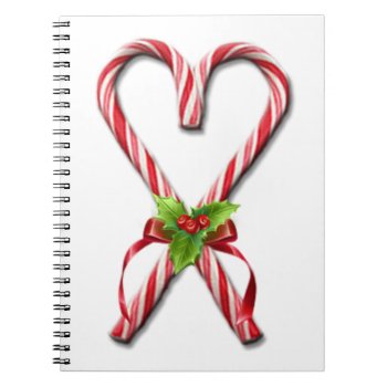 The Candy Canes Heart Collection 2 Notebook by Lynnes_creations at Zazzle