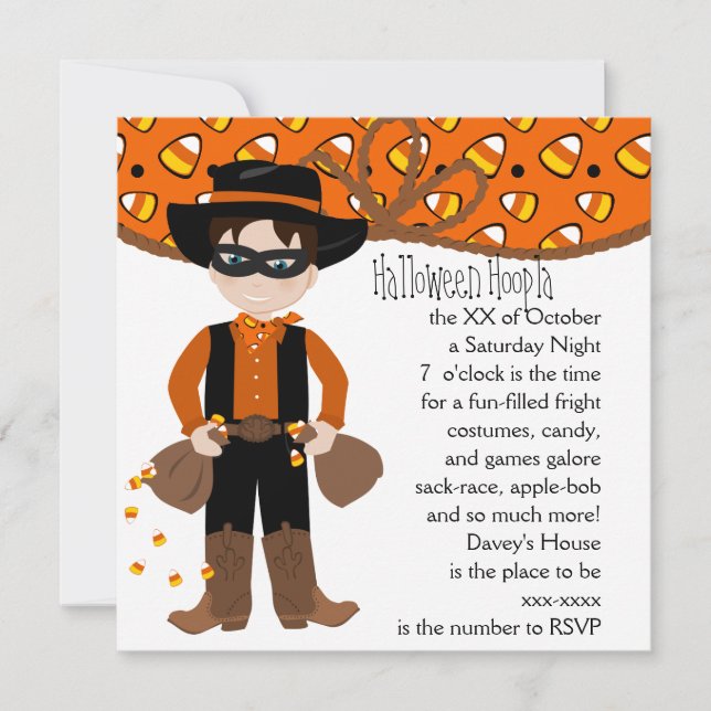 The Candy COrn Bandit Invitation (Front)