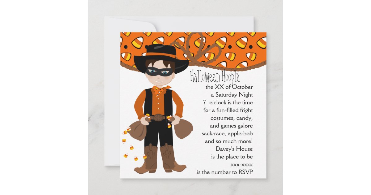 The Candy COrn Bandit Invitation Zazzle