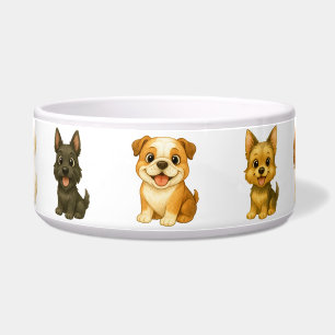 The "Canine Cavalcade" Menagerie: Diverse Breeds Bowl
