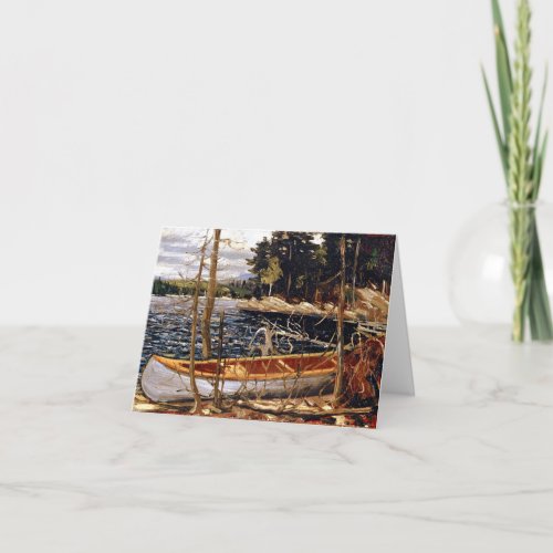 The Canoe fine art by Tom Thomson Note Card