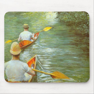 The Canoes, Perissoires by Gustave Caillebotte Mouse Pad