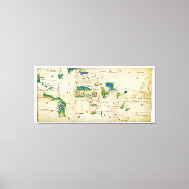 The Cantino Planisphere World Map (1502) Canvas Print (Front)
