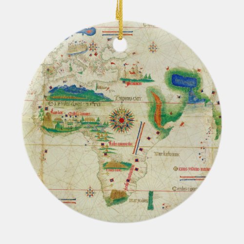 The Cantino Planisphere World Map 1502 Ceramic Ornament