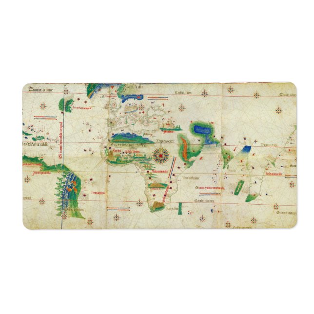 The Cantino Planisphere World Map (1502) Label (Front)