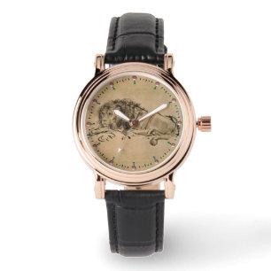 THE CAPE LION LYING DOWN, Antique Brown, Sepia Watch