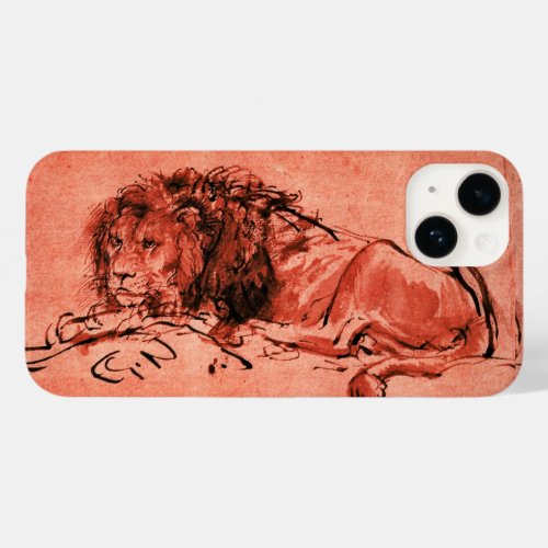 THE CAPE LION LYING DOWN Antique Red Black Case_Mate iPhone 14 Case