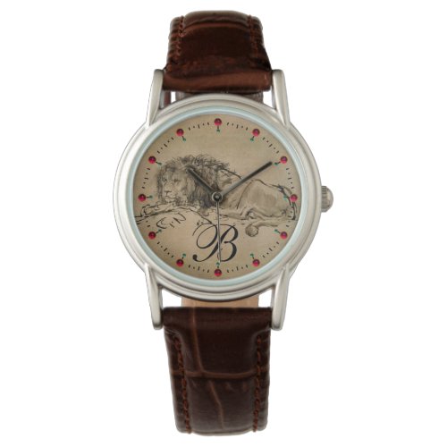 THE CAPE LION LYING DOWN Brown Sepia Monogram Watch