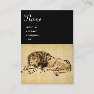THE CAPE LION LYING DOWN BUSINESS CARD