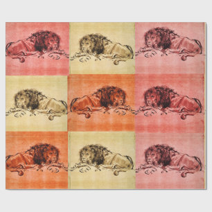 THE CAPE LION LYING DOWN, by Rembrandt Wrapping Paper