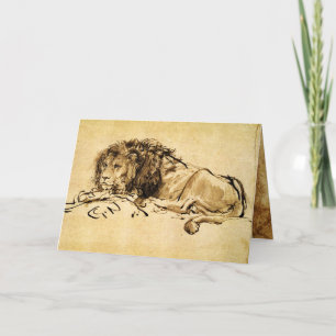 THE CAPE LION LYING DOWN CARD