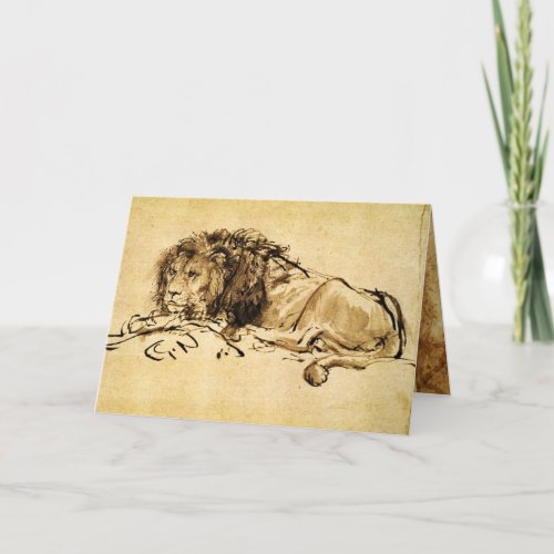 THE CAPE LION LYING DOWN CARD