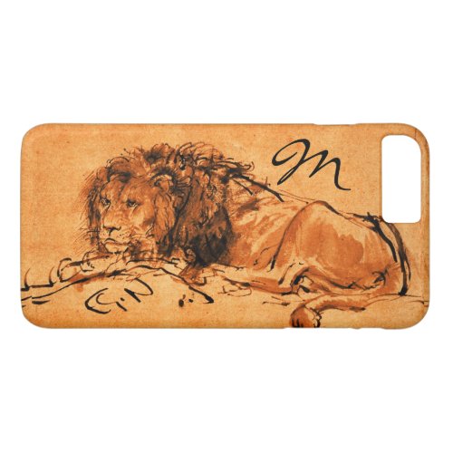 THE CAPE LION LYING DOWN Orange Black Monogram iPhone 8 Plus7 Plus Case