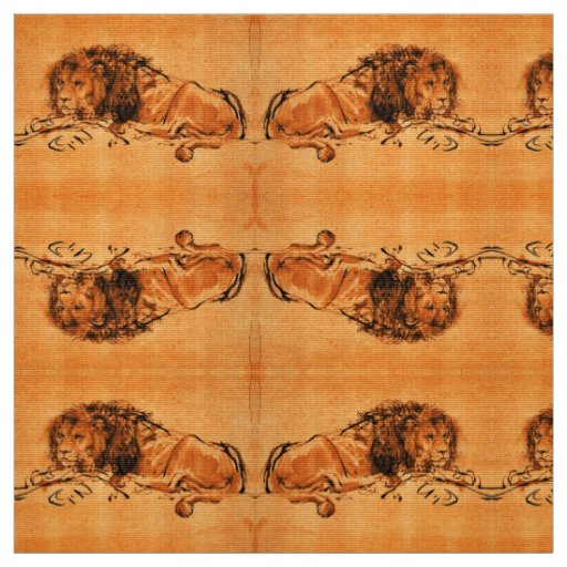 THE CAPE LION LYING DOWN, Orange Yellow Fabric