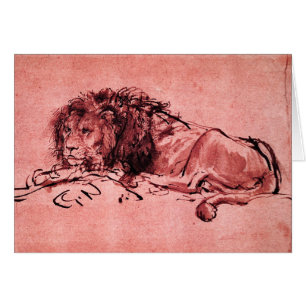 THE CAPE LION LYING DOWN ,Pink Black Cards