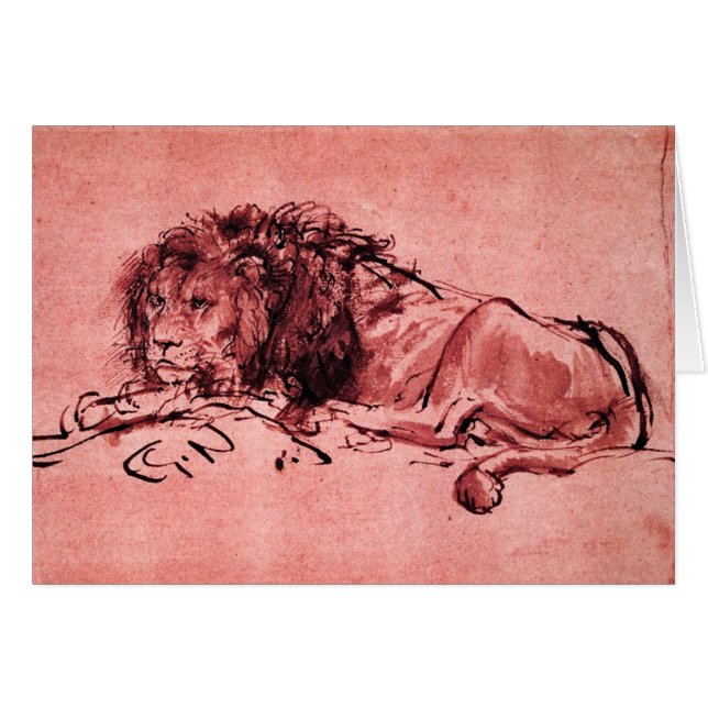 THE CAPE LION LYING DOWN ,Pink Black Cards (Front Horizontal)