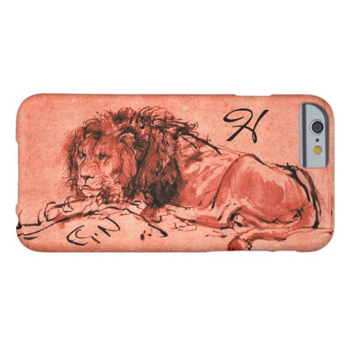 THE CAPE LION LYING DOWN Pink Black Monogram Barely There iPhone 6 Case