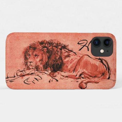 THE CAPE LION LYING DOWN Pink Black Monogram iPhone 11 Case