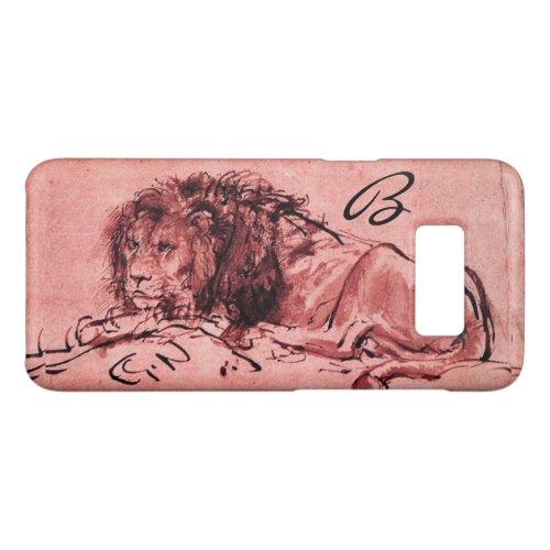 THE CAPE LION LYING DOWN Pink Black Monogram Case_Mate Samsung Galaxy S8 Case