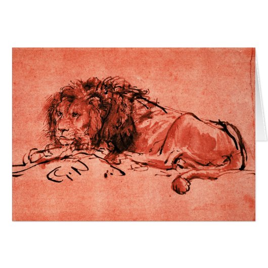 THE CAPE LION LYING DOWN ,Red Black Cards (Front Horizontal)