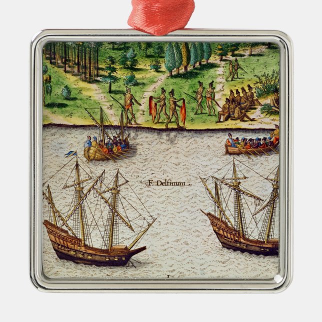 The Cape of Florida  and the Dolphin River Metal Ornament (Front)