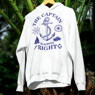The Captain is always Right - Captain Funny - Navy Hoodie