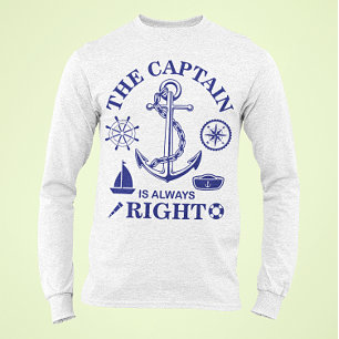 The Captain is always Right - Captain Funny - Navy T-Shirt