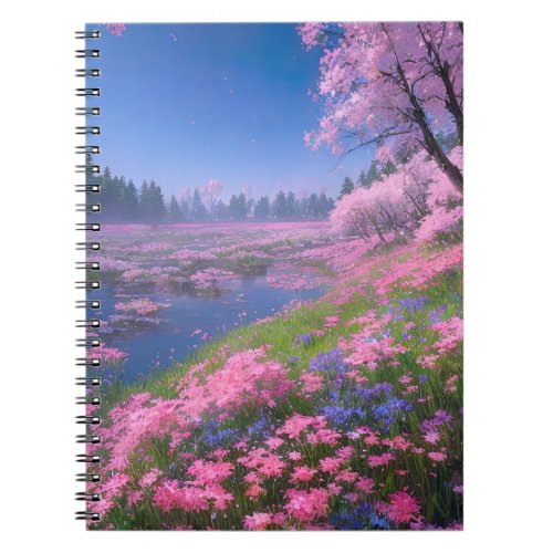The Captivating Pink Flowers of a Charming Swamp Notebook
