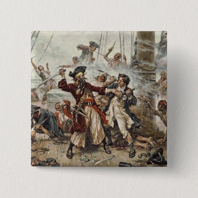 The Capture of Blackbeard Button (Front)