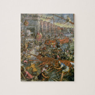 The Capture of Constantinople in 1204 (oil on canv Jigsaw Puzzle