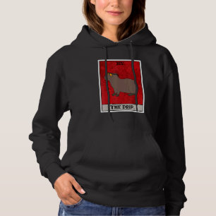 The Capybara Drip Tarot Card Semi Aquatic Big Rode Hoodie