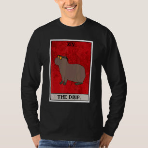 The Capybara Drip Tarot Card Semi Aquatic Big Rode T-Shirt