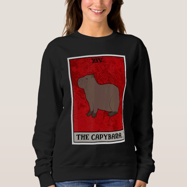 The Capybara Tarot Card Semi Aquatic Big Rodent Ca Sweatshirt (Front)