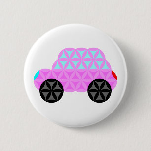 The Car Of Life - Sacred Shapes A3.Pink. Button