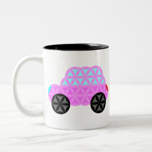 The Car Of Life - Sacred Shapes A3.Pink. Two-Tone Coffee Mug