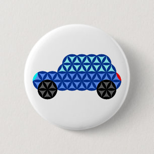 The Car Of Life - Sacred Shapes B1,Blue. Button